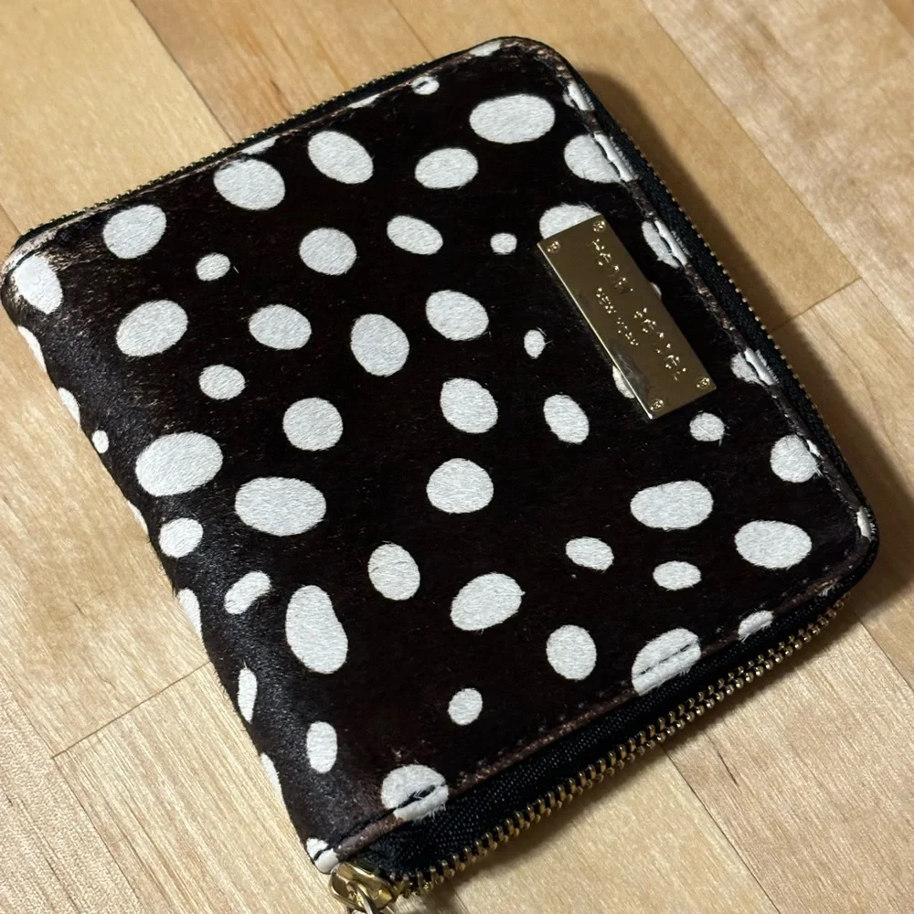 Henri Bendel  animal Print Leather Cowhide Wallet. Carlyle mini haircalf